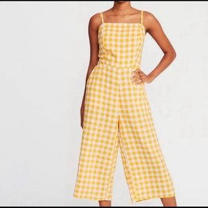 Old Navy Yellow Gingham Square Neck Jumper M